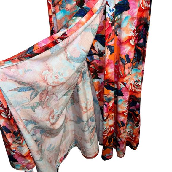 Soft Surroundings Always Lovely Wrap Maxi Dress Fanfare Floral Size Large - Picture 6 of 10